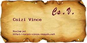 Csizi Vince névjegykártya